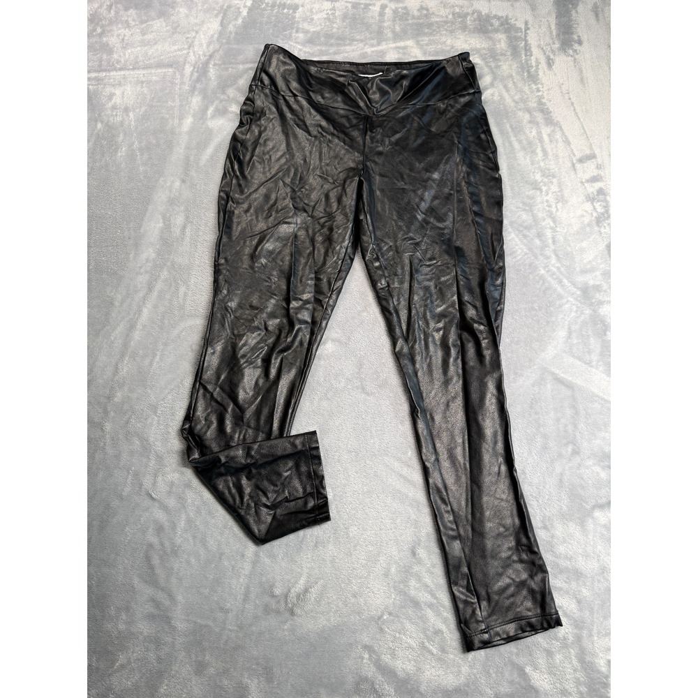 Kendall & Kylie Faux Leather Pants Women Medium Black Pull On Outdoor Skinny Leg